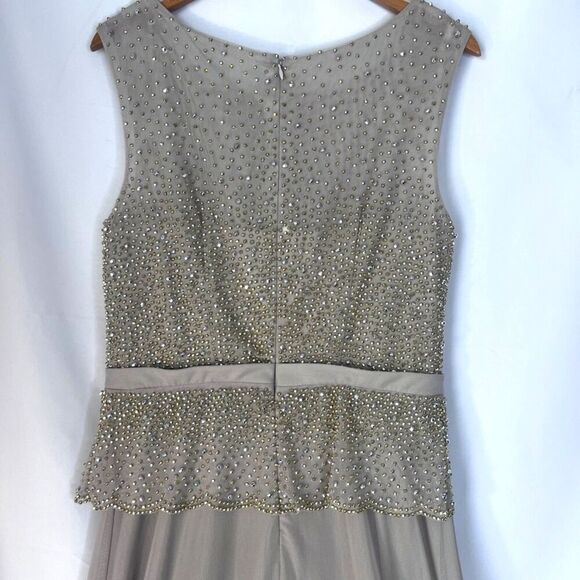 Camille La Vie Formal Evening Prom Dress Beaded Ribbon Waist Sleeveless Size 10 - Picture 4 of 11